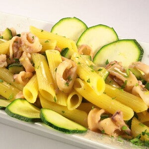 Pennette, totani e zucchine
